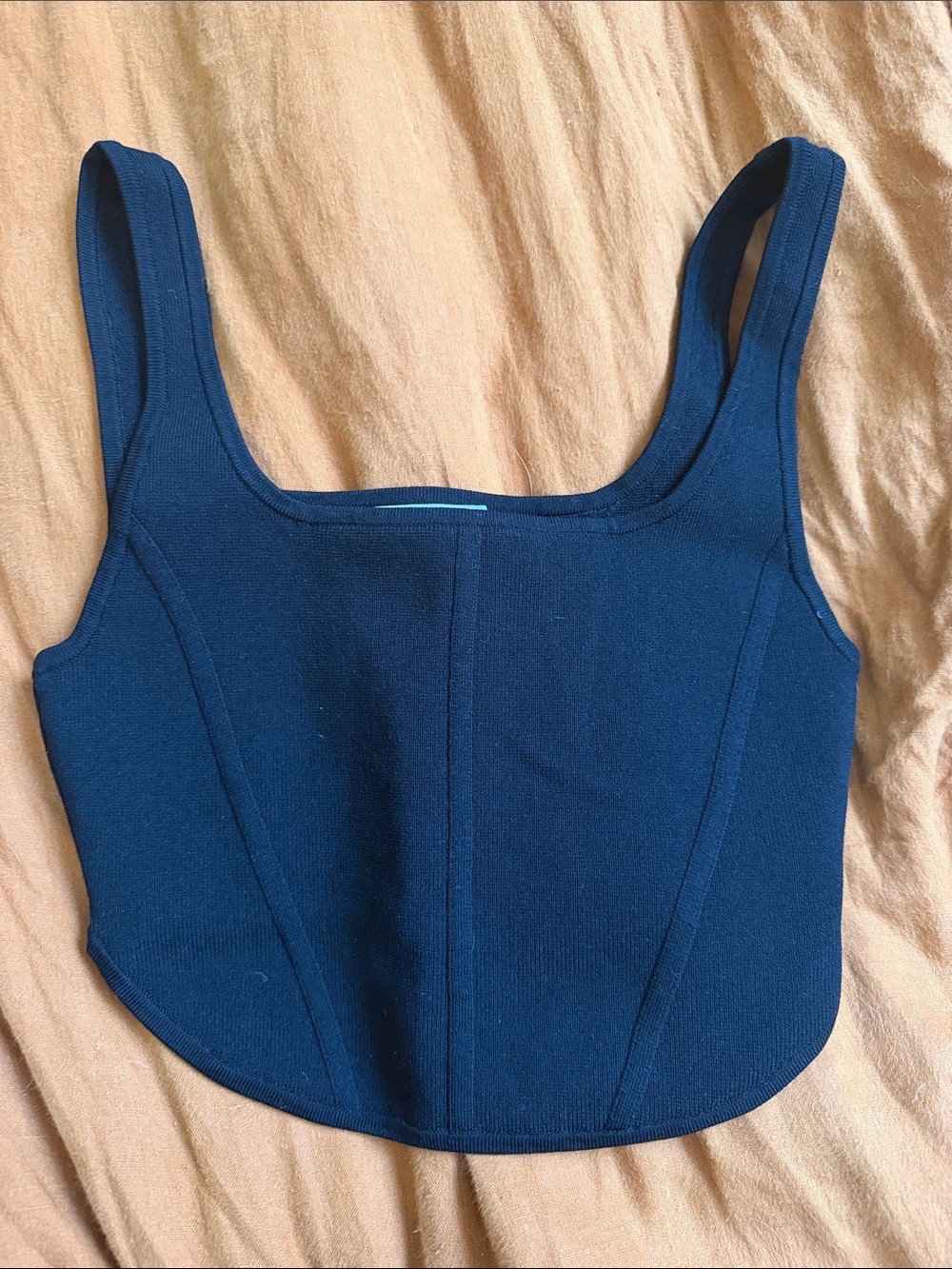 Babaton Black Square-Neck Corset Tank
